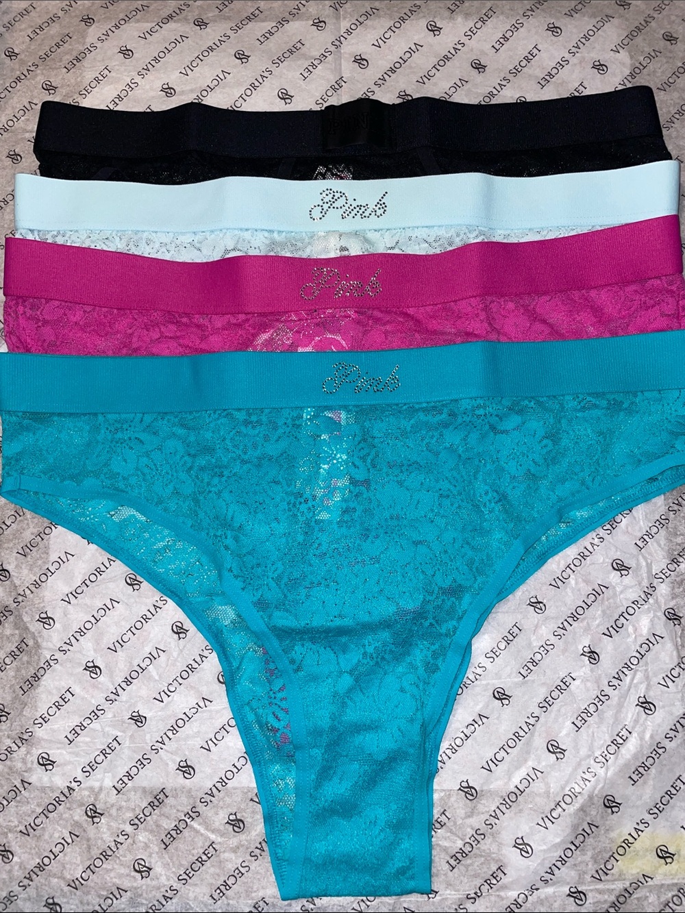 PINK Victoria’s Secret Floral Lace Brazilian Panties
